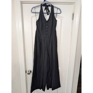 L*SPACE‎ Elena Halter Neck Smocked Waist Wide Leg Jumpsuit *small flowy coastal